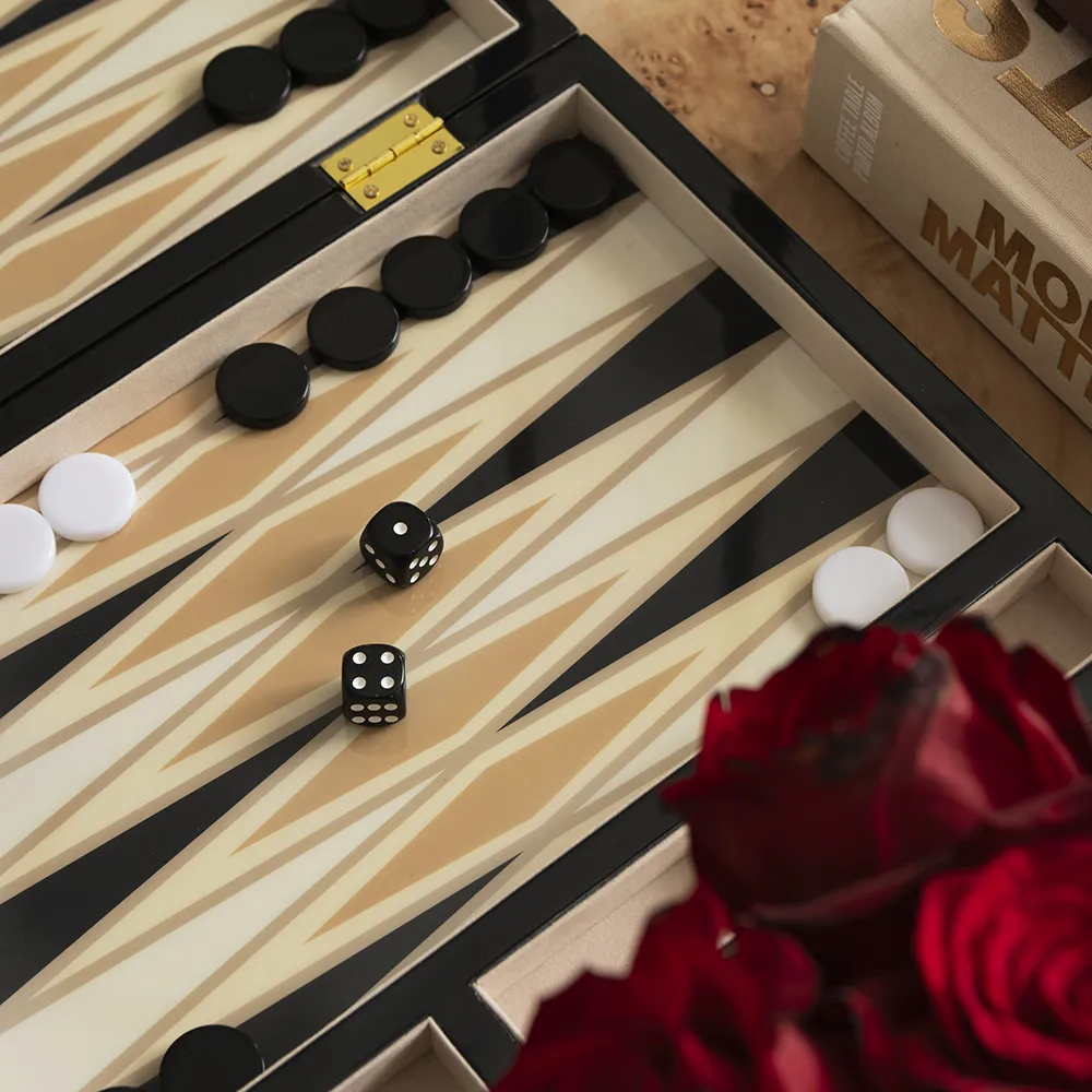 Backgammon Lackat Black