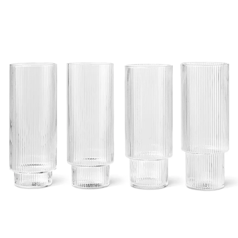 Ripple Long Drink Glas 4-pack - Clear
