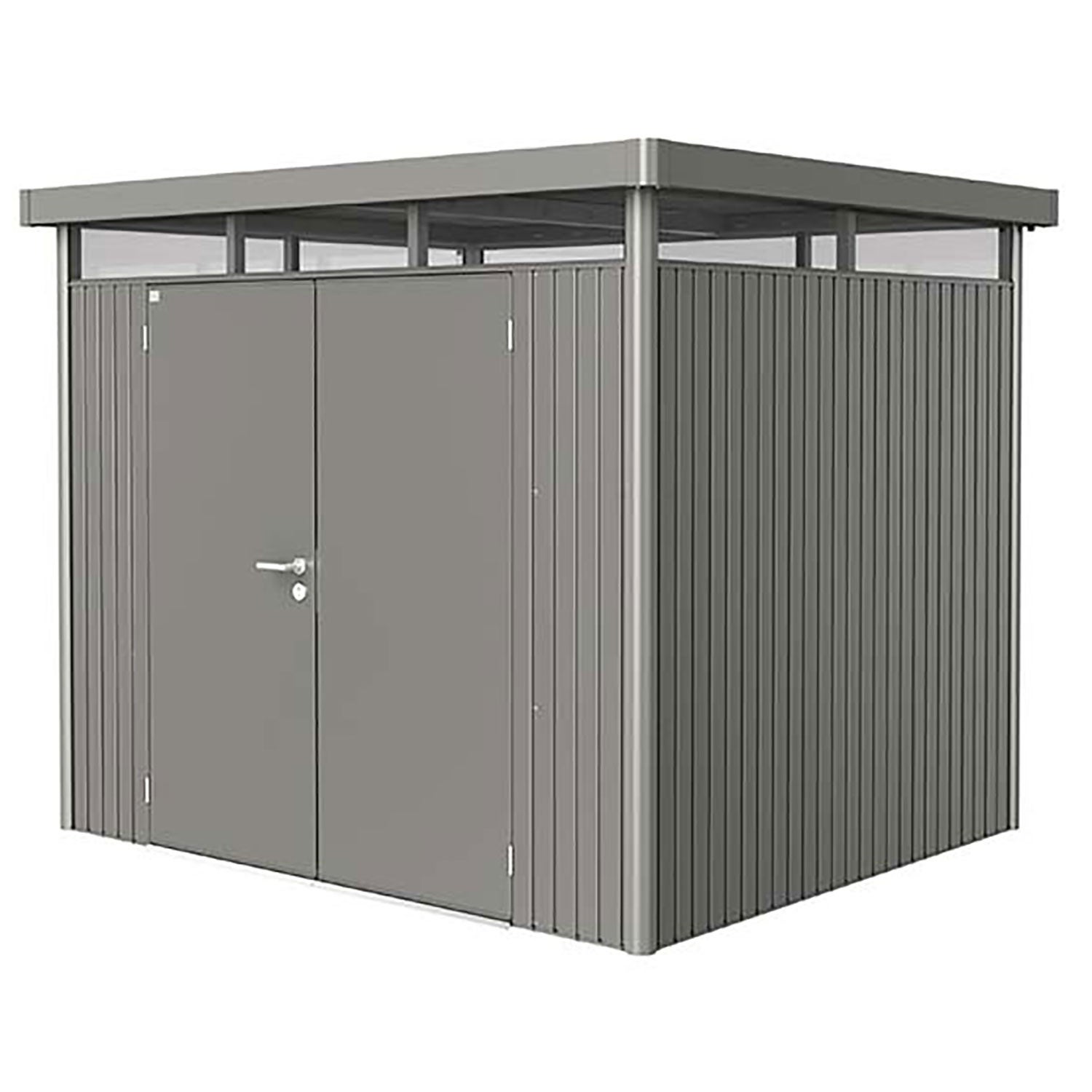 Highline trädgårdsskjul dubbeldörr storlek h3 metallic kvarts-grå