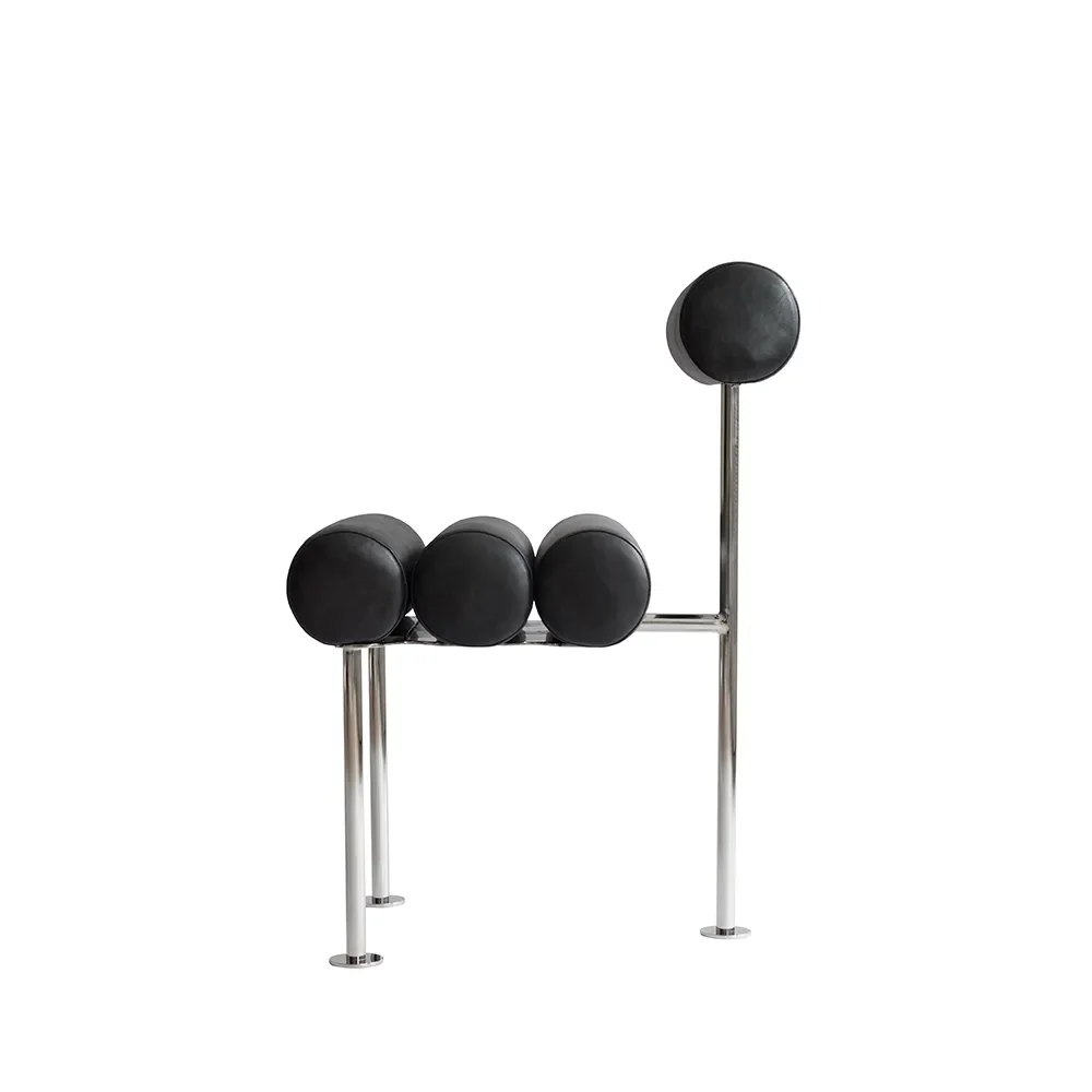 Hiro Matstol Stainless Steel - Aniline Leather Black