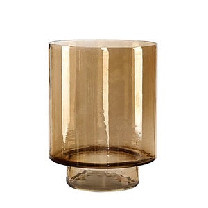 Reef ljuslykta i glas Ø24 cm-Smoke Brown
