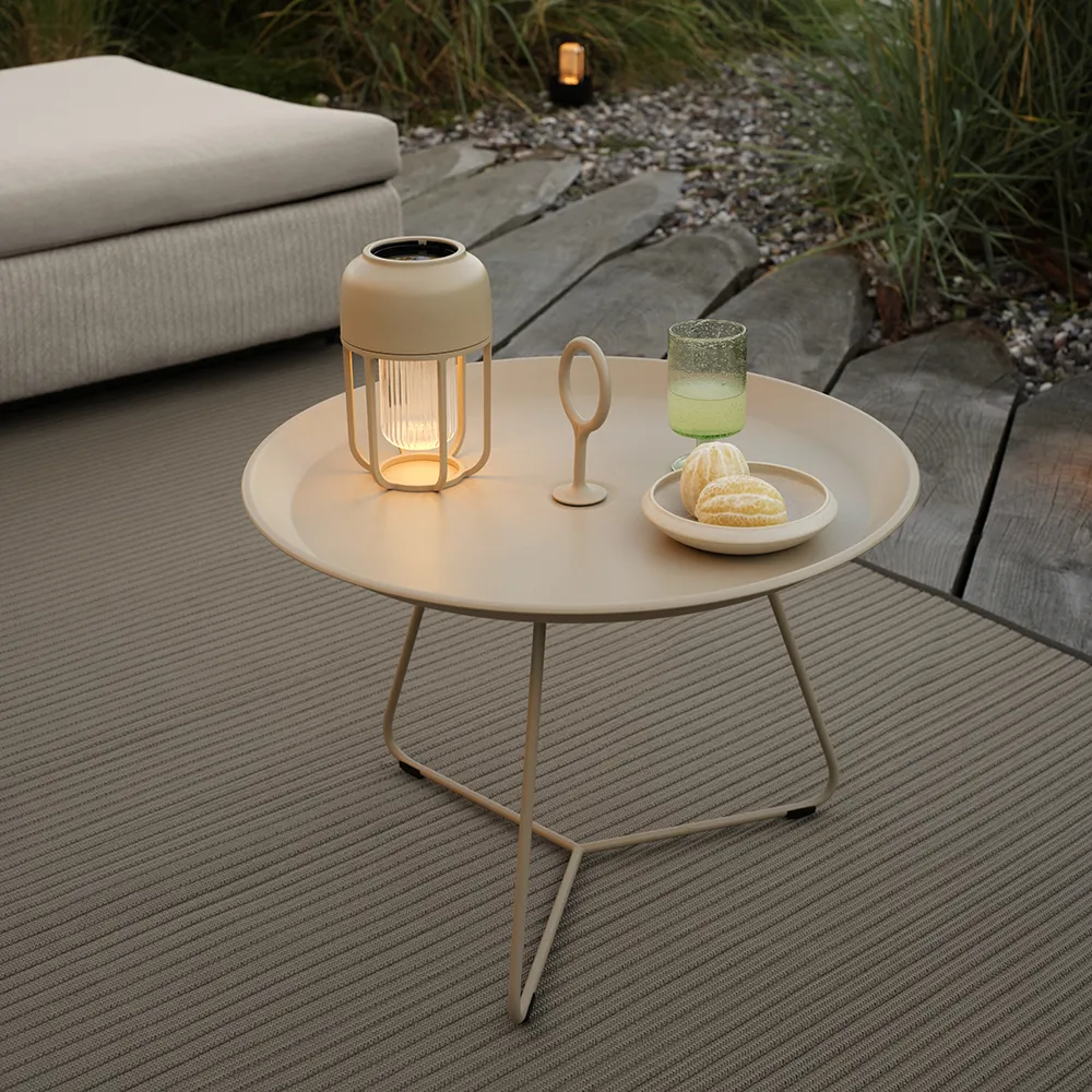 EYELET sidobord Ø57,5 Beige