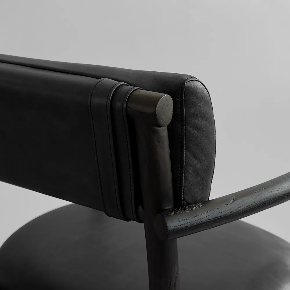 Nama Karmstol - Coffee Black, Aniline Leather