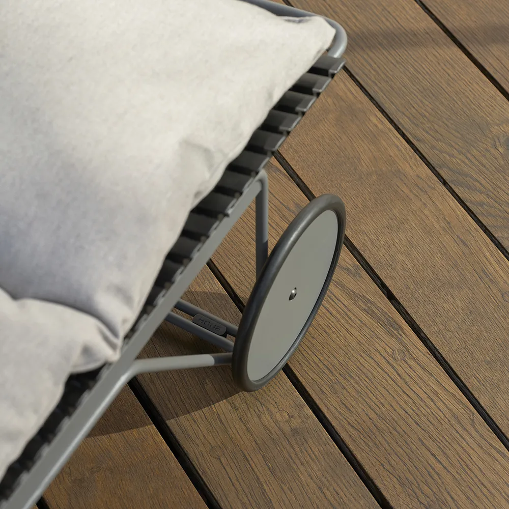 Click Adjustable chaise longue Olive green. Frame: Grey