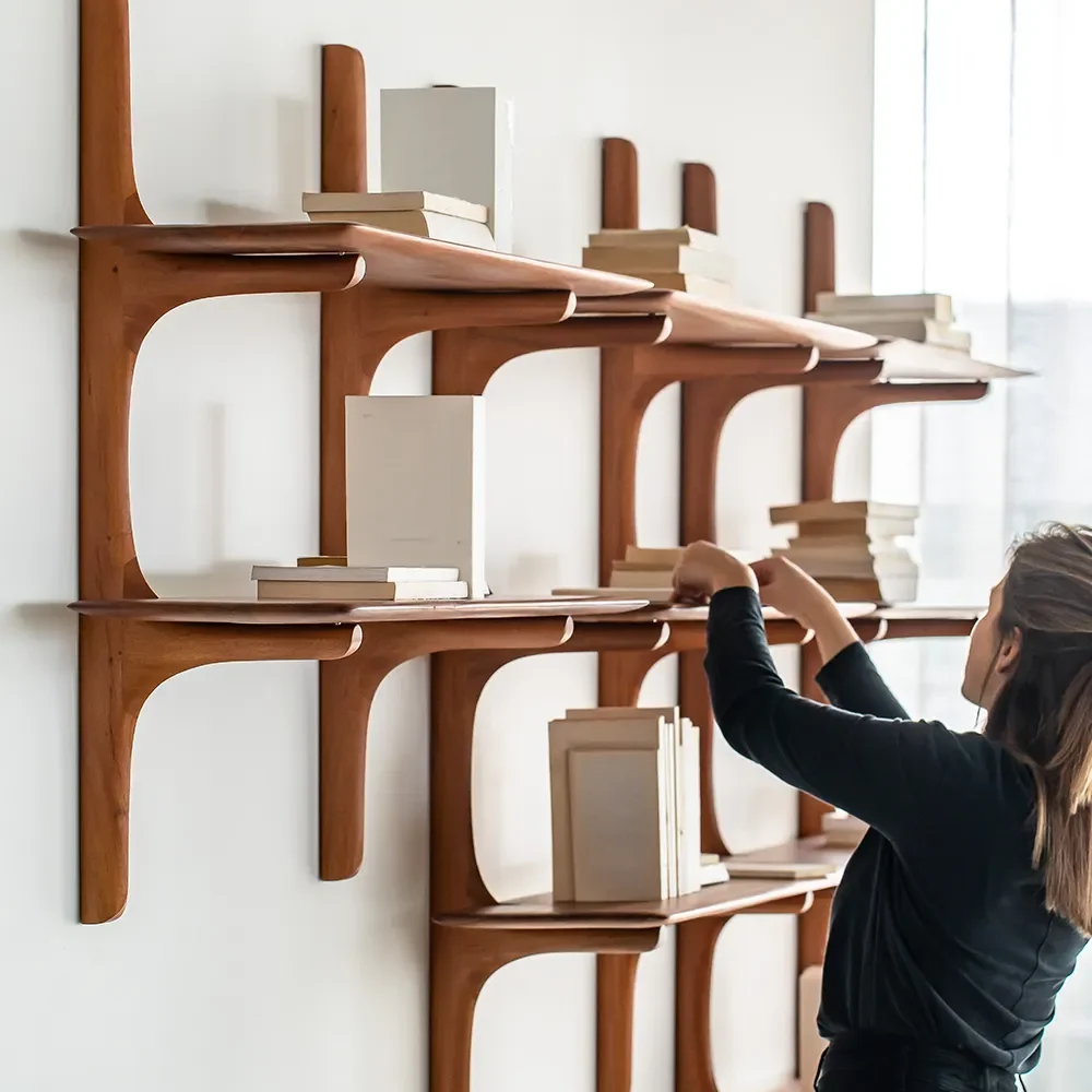 PI Vägghylla Mahogany 5 hyllplan