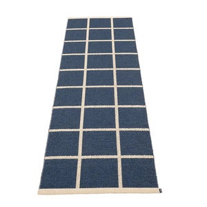 Vävd Matta Criss Dark Blue 70x225 cm