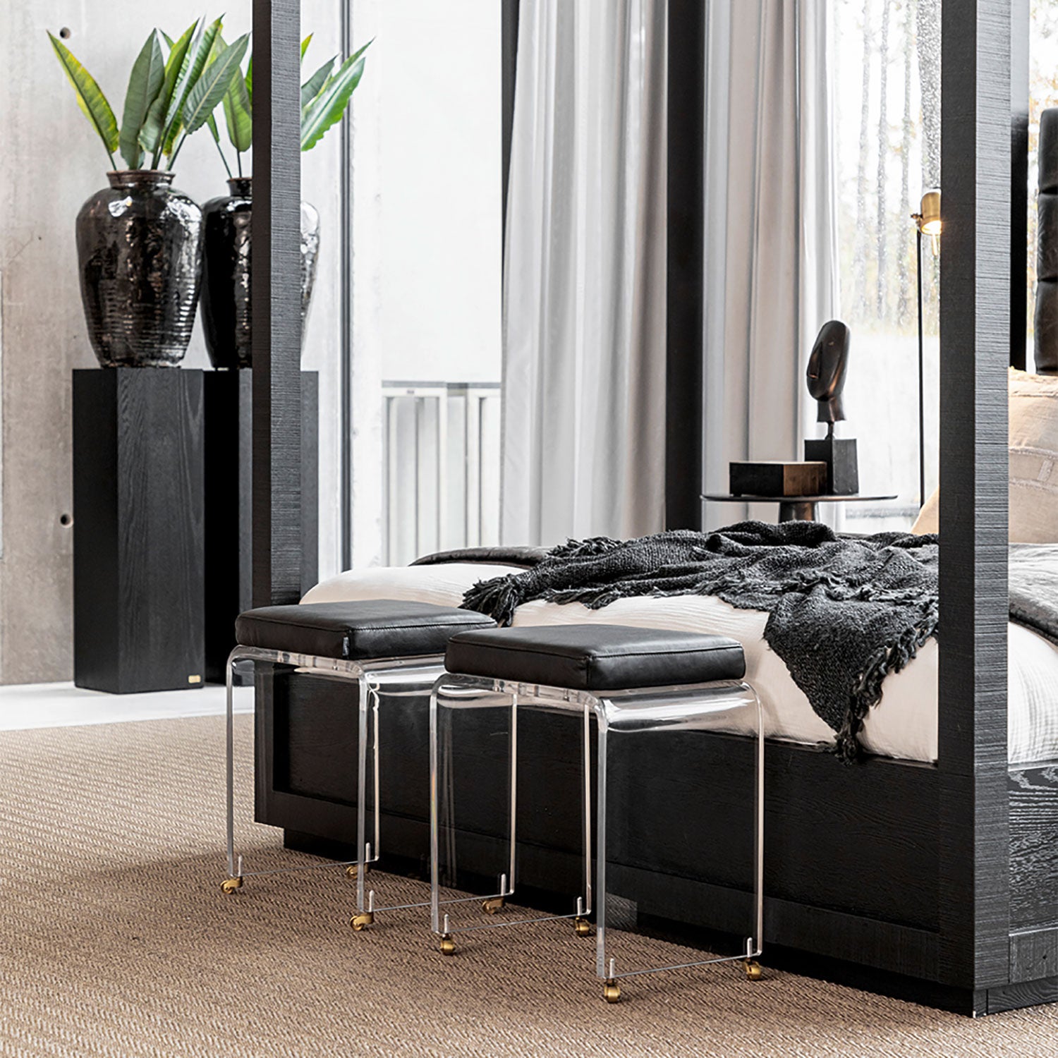 Robby fotpall plexiglas/mountain black