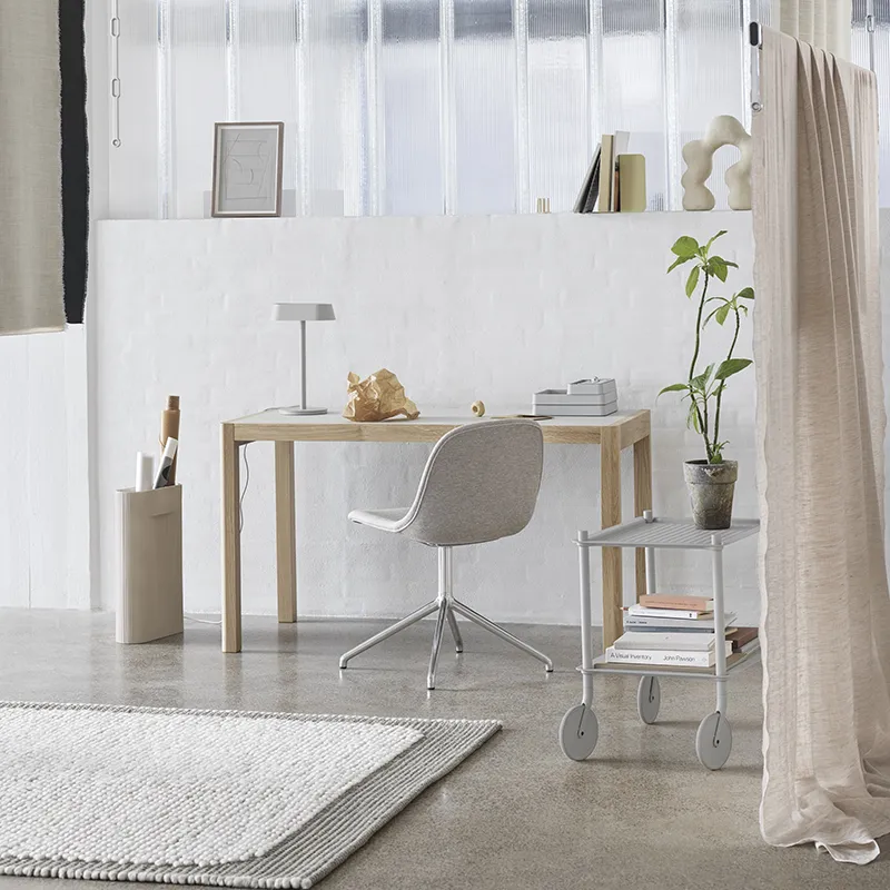 Workshop Table 65x130 cm - Warm Grey Linoleum Oak