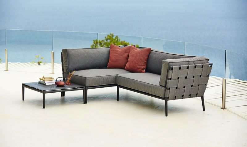 Conic Soffbord 75X75 cm Lava Grå, Aluminium