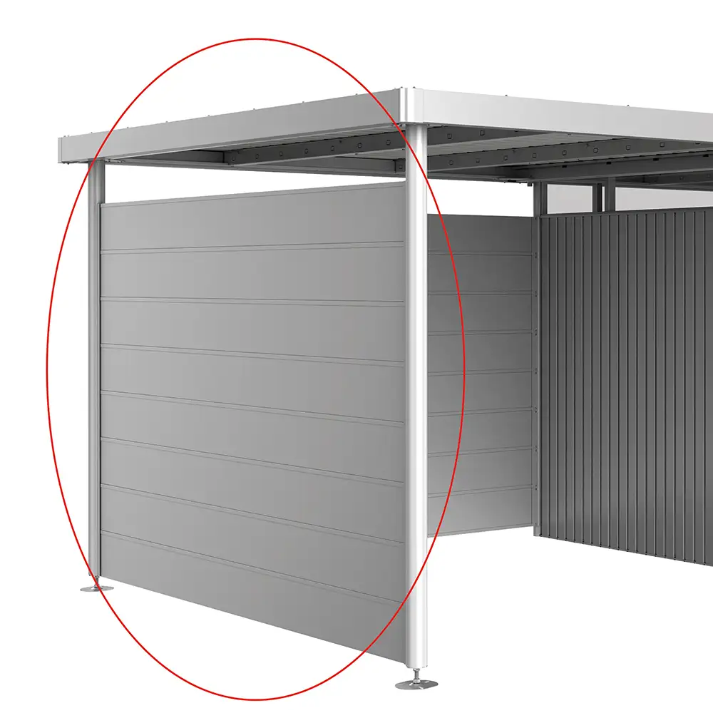 Sidoväggar till sidotak storlek H4, metallic silver