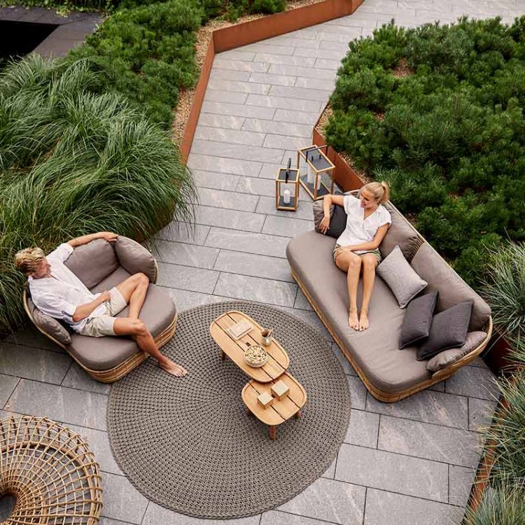 Loungefåtölj Basket Natural Konstrotting Inkl Ljust Cane-Line Airtouch Dynset