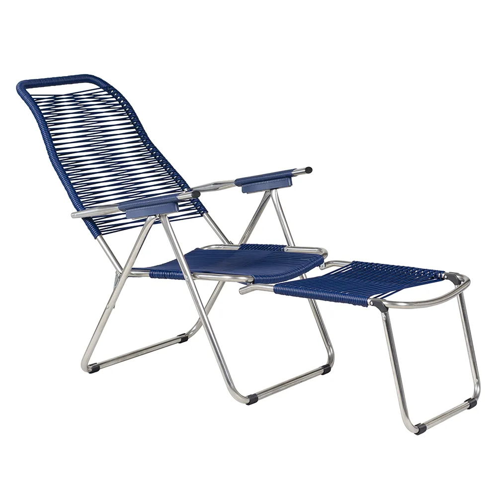 Spaghetti footrest blue matt aluminium 