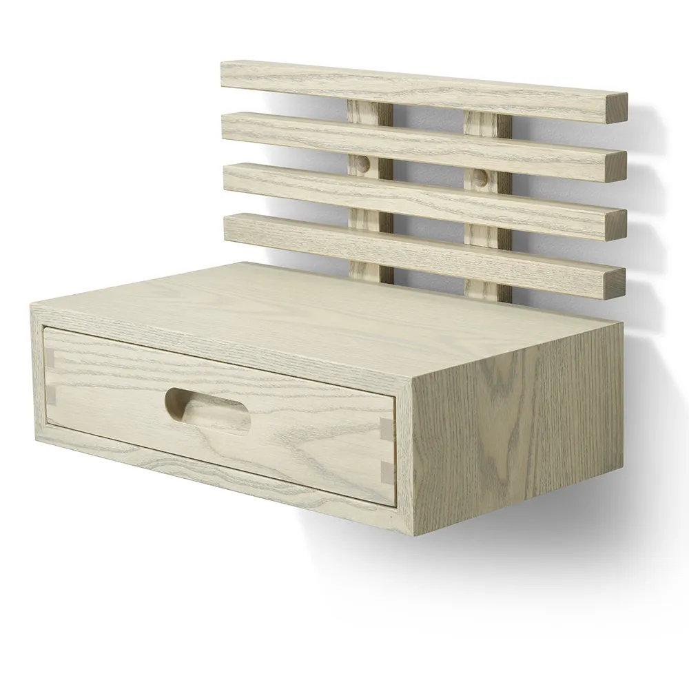 Zece Sängbord med låda Gråoljad Ask