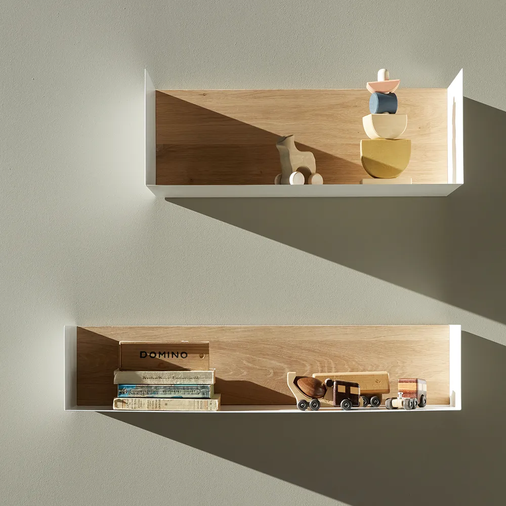 U shelf 55x20 cm ek/vit metall