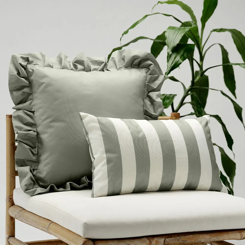 Prydnadskudde 50x30 cm Grön/Vit