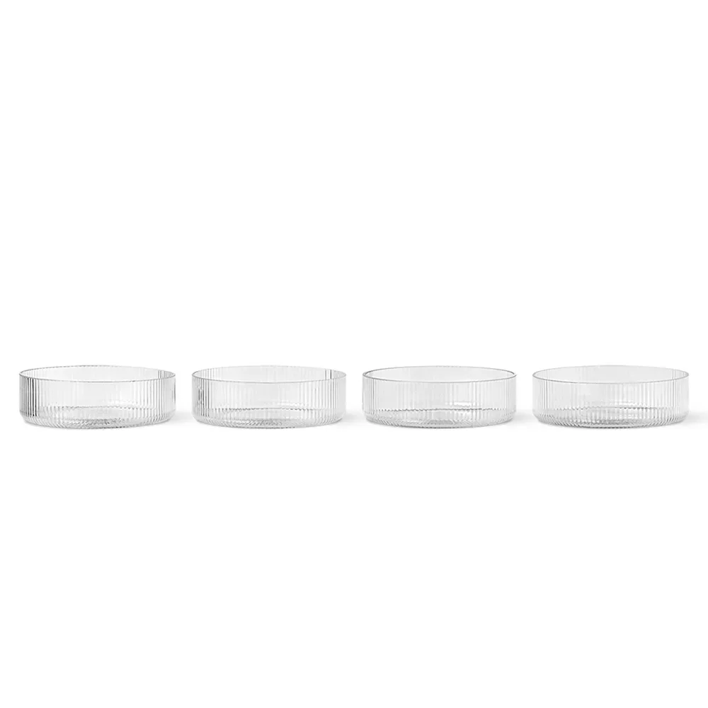 Ripple Serveringsskål 4-pack - Clear