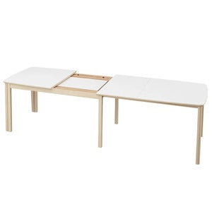 SM107 Matbord 101x160-316-368 cm Vitoljad ek - Vit laminat