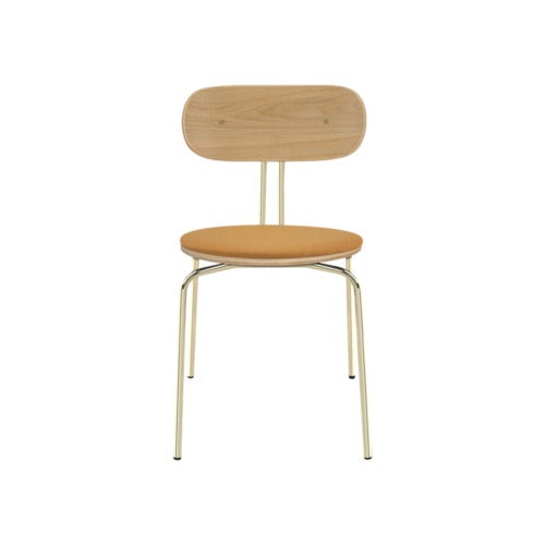 Curious Matstol Ek/Mässing Tangerine