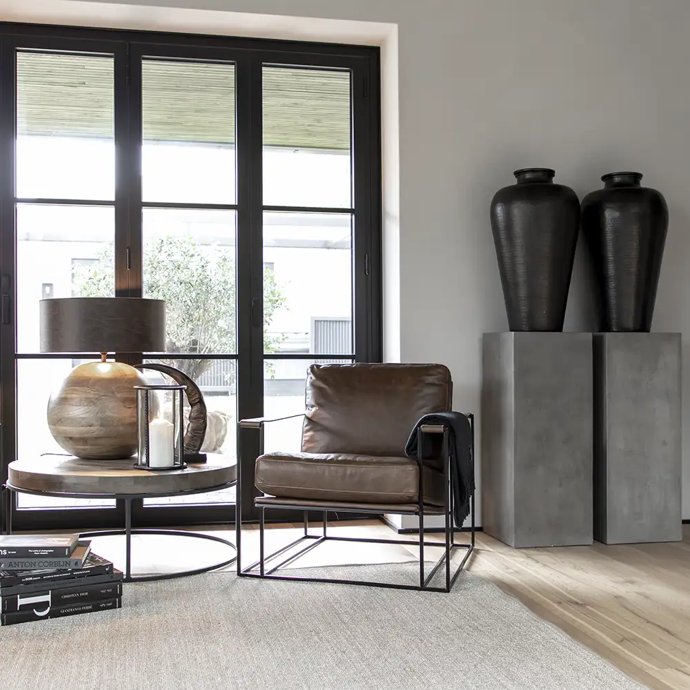 Soffbord Carlisle Ø90 cm silver back