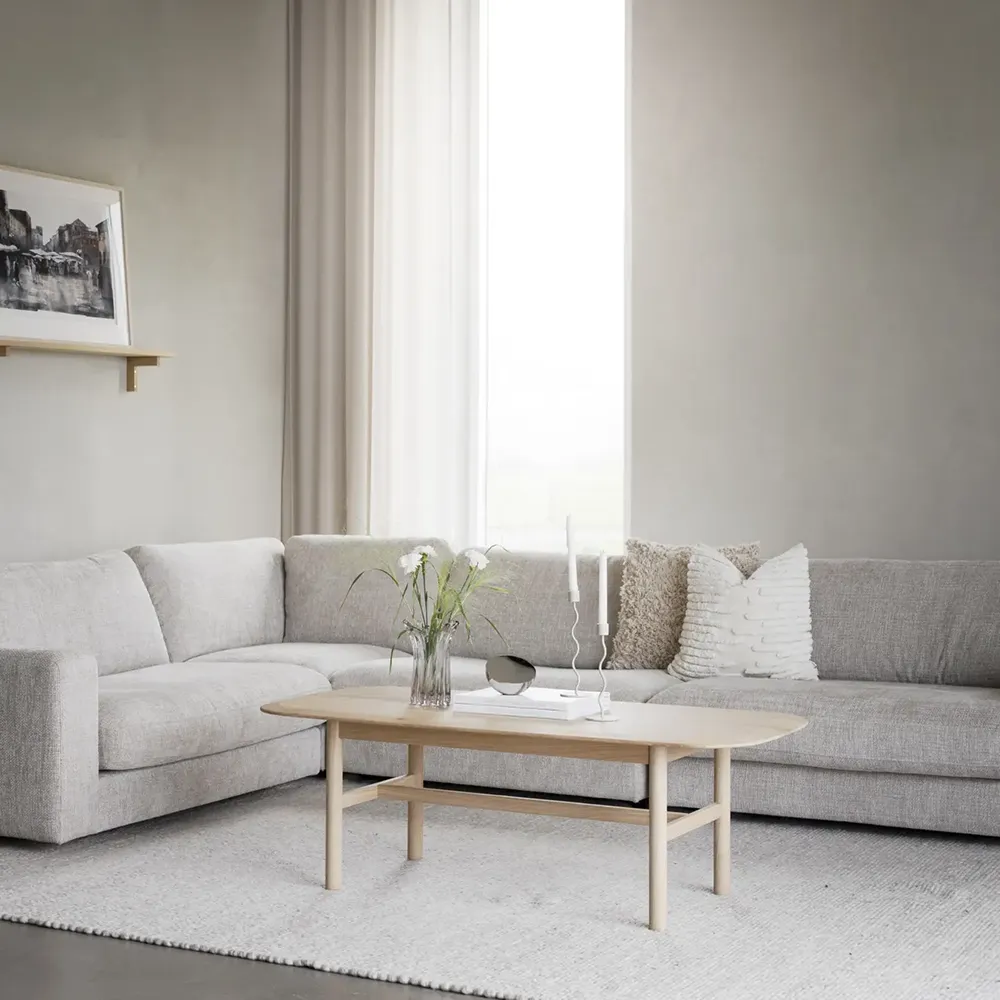 Duncan hörnmodul tyg Robin ljusgrå