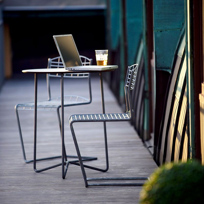 Bord High Tech 60 Vit Laminat / Varmförzinkat Stativ