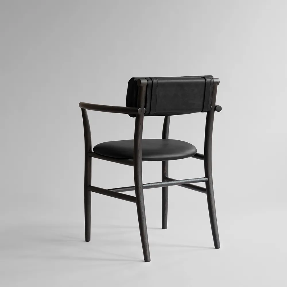 Nama Karmstol - Coffee Black, Aniline Leather
