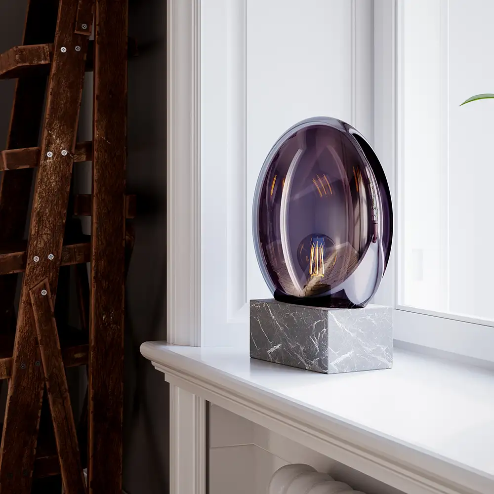 Glori bordslampa Ø30cm Rökgrå