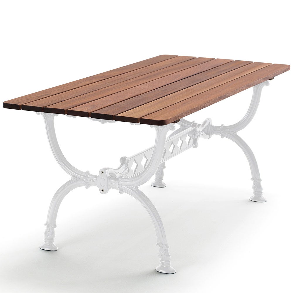 Byarum bord / stativ: vit / virke: oljad mahogny