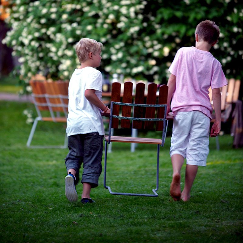 Bord 9A 100 Obehandlad Teak / Varmförzinkat Stativ