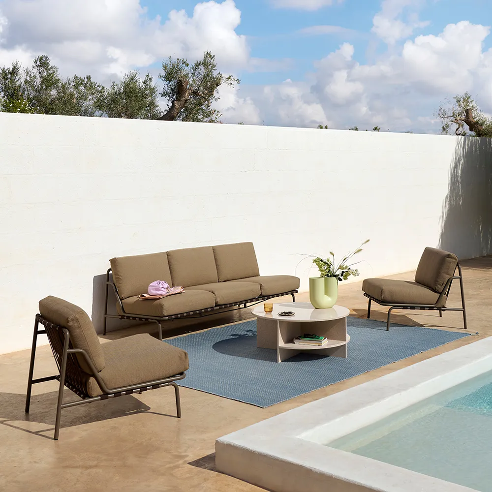 Loungesoffa Settle 3-seater Ribbed Weave 5/Taupe