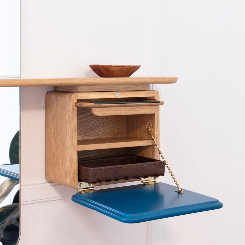 One More Look Spegel Ek/Petrol Blue