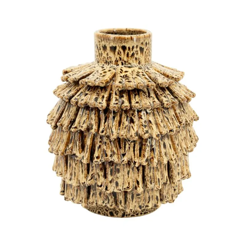 Frappe small Vas 23,5x23x26,5 cm Lergods Brun