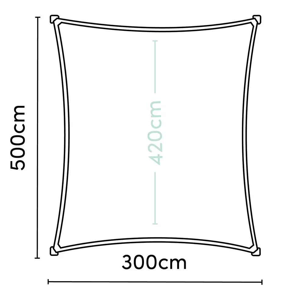 Coolfit solsegel rektangulärt 500x300 cm Ecru white