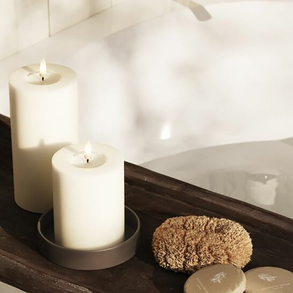 LED blockljus 7,5x10 cm vit