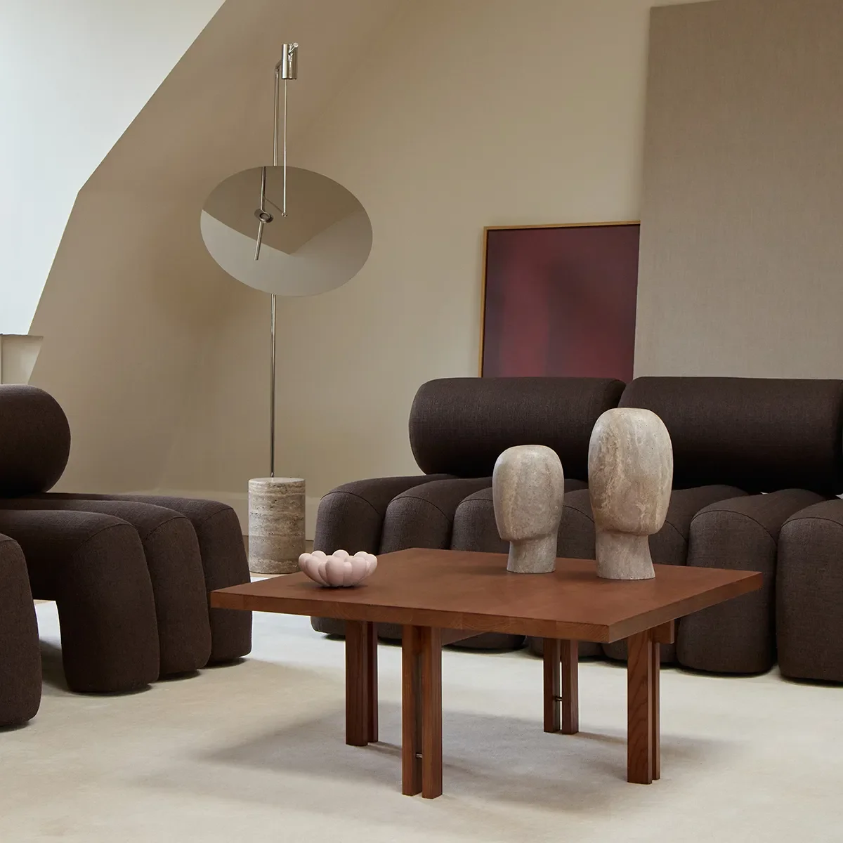Soffbord i ek 80x80 Plinth Classic Brown Oak