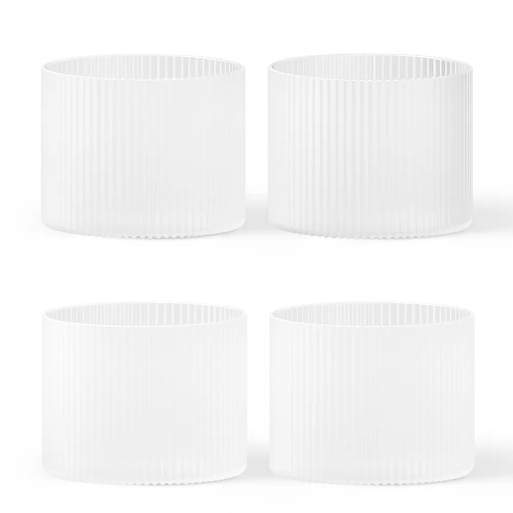 Ripple Lågt glas 4-pack - Frosted