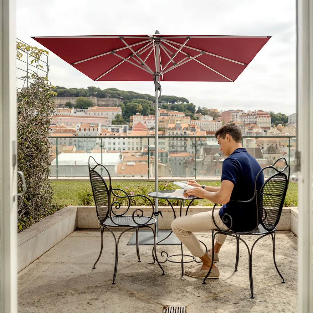 Fortino Riviera 200x200 cm parasoll alu Cat.5 645 Burgundy