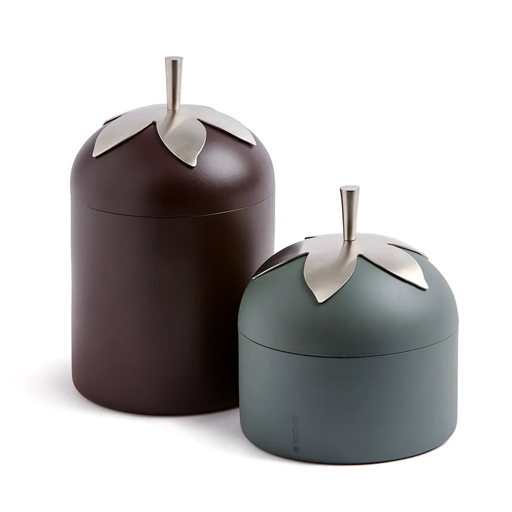 Blad Small Jar Rostfritt stål, Förnicklad mässing