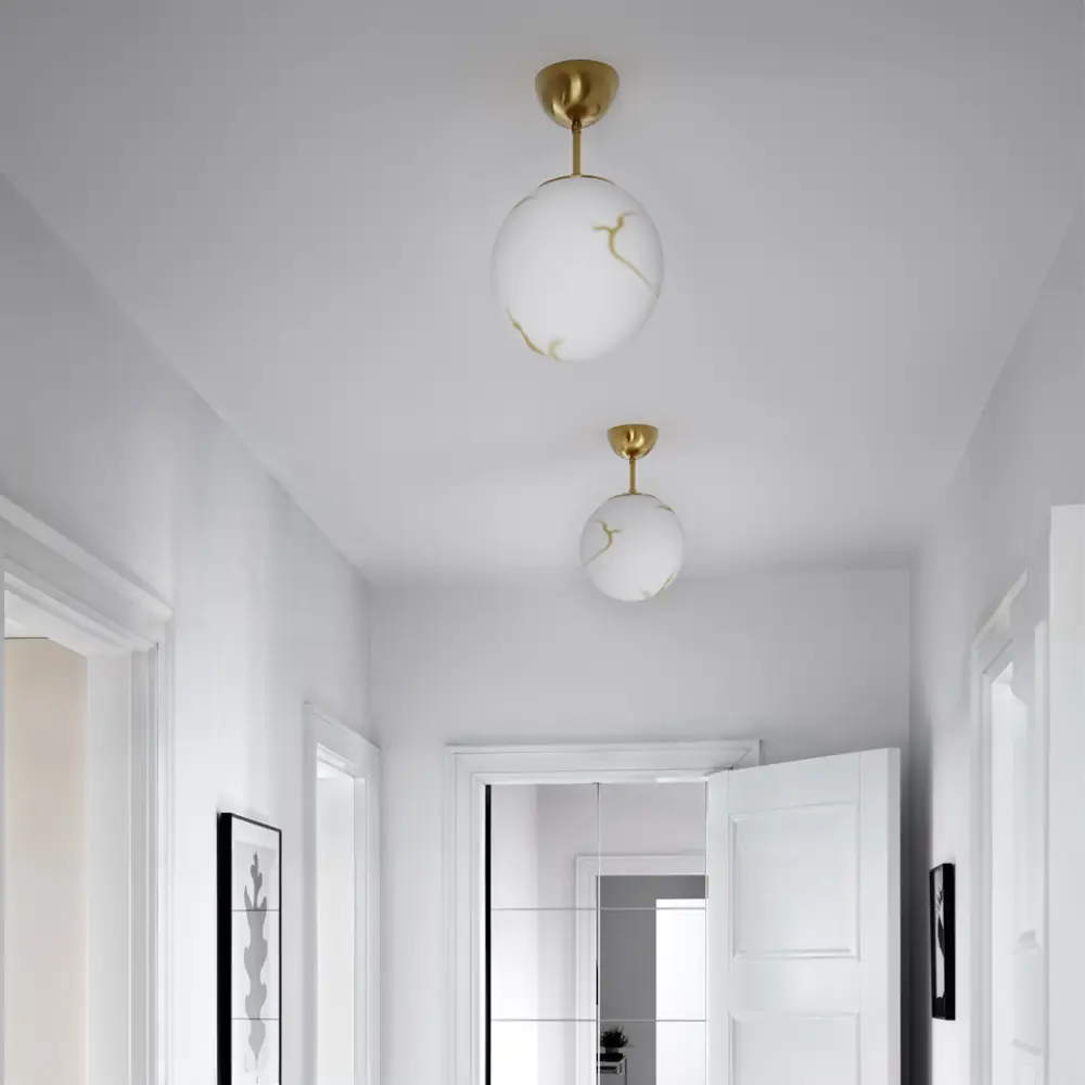 Bellagio taklampa Ø25cm mässing/vit