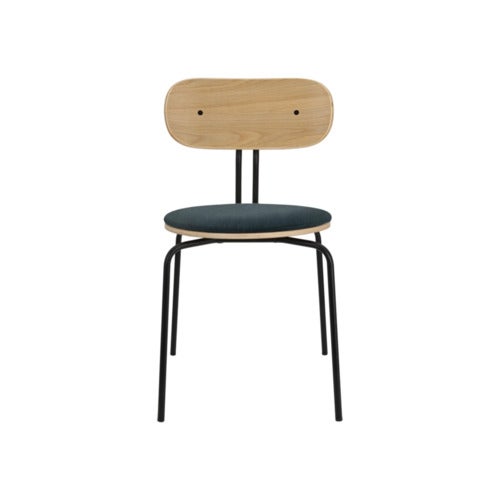 Curious Matstol Ek/Svart Metall Quantum Blue