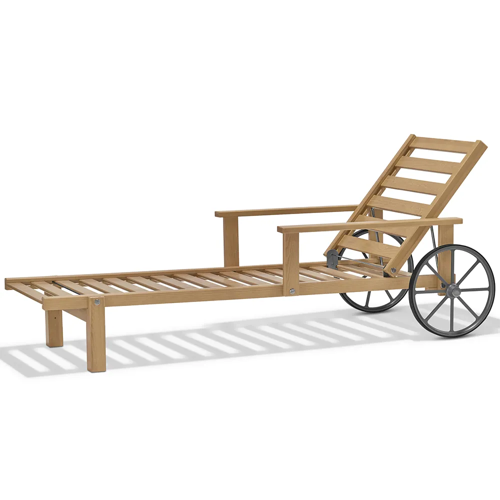 Liggvagn Med Armstöd Teak 