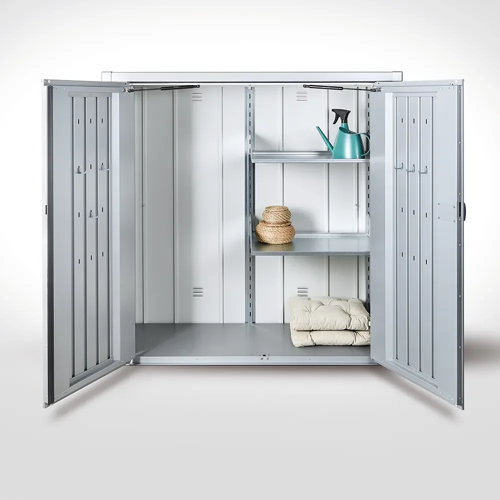 Romeo terasskåp M HIGH metallic quartz grey