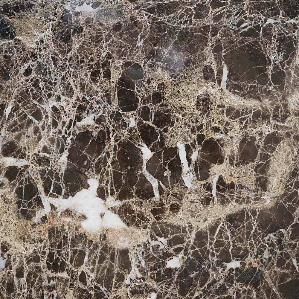 Brooksville soffbord 90x90 cm brun marmor/vitpigment ek