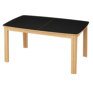 SM107 Matbord 101x160-316-368 cm Naturoljad ek - Svart Nanolaminat