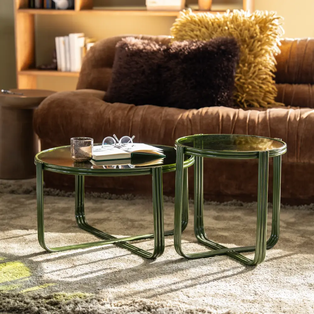 Groovy soffbord- green 63x63x35 cm