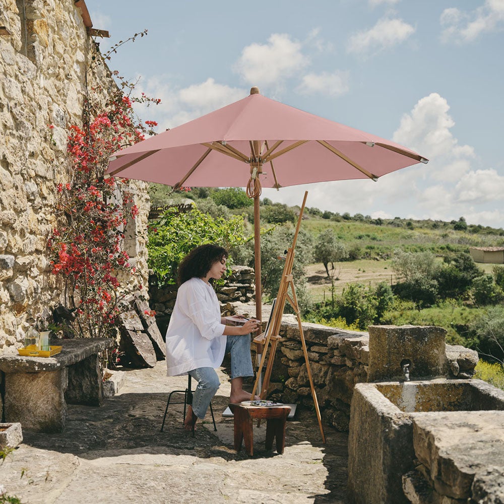 Teakwood parasoll 300 cm Kat.5 686 Urban Clay