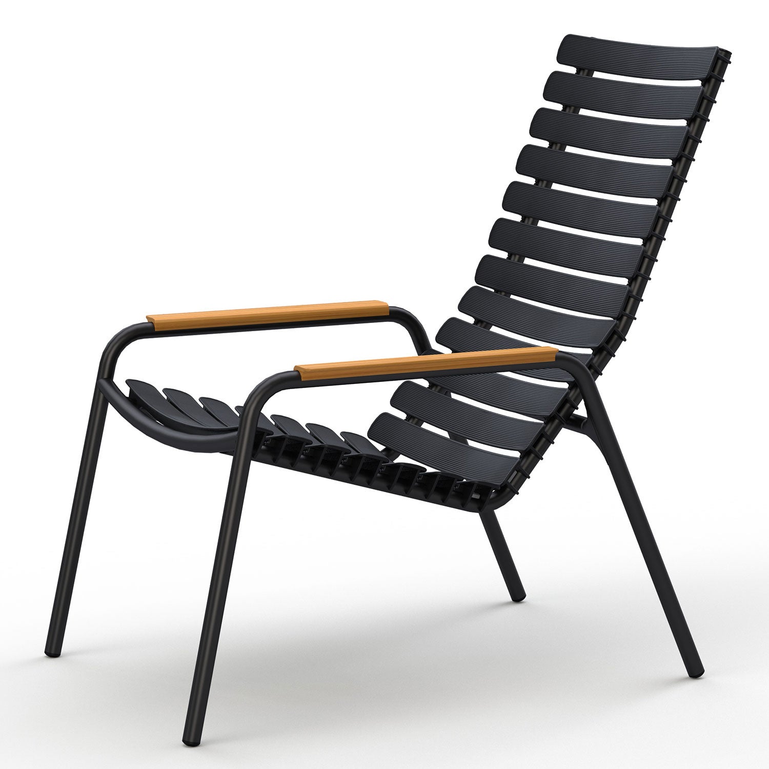 Reclips lounge chair black aluminium bamboo