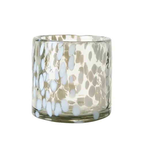 PARTY Värmeljushållare S Vit/Isblå Ø9xH9cm