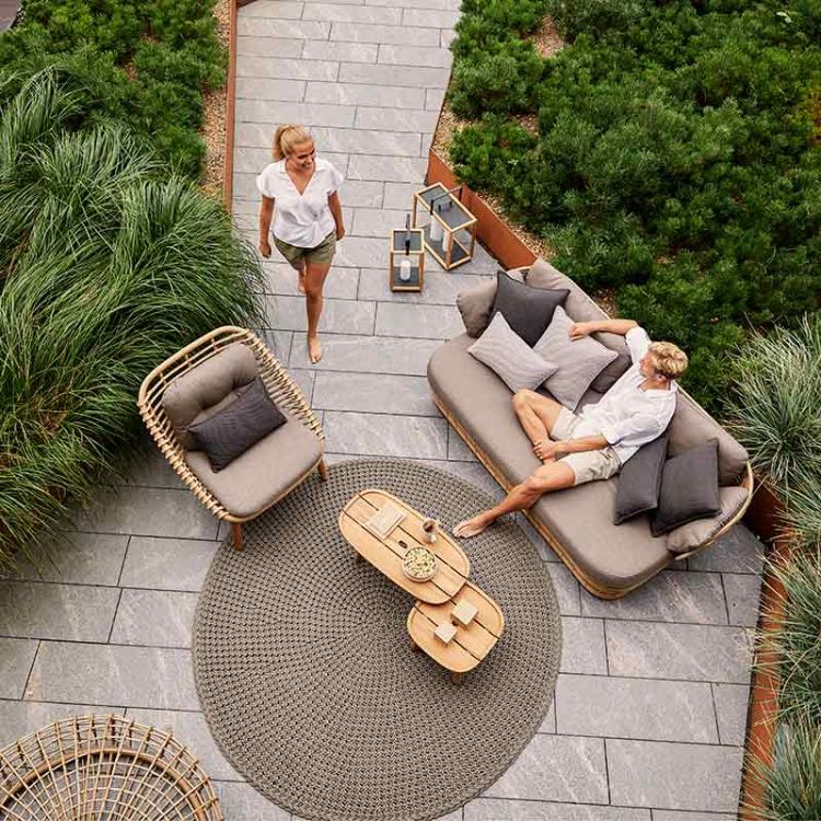 Loungefåtölj Basket Natural Konstrotting Inkl Ljust Cane-Line Airtouch Dynset