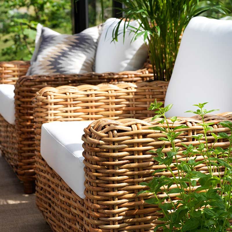 Rossvik rottingfåtölj natur/vit 